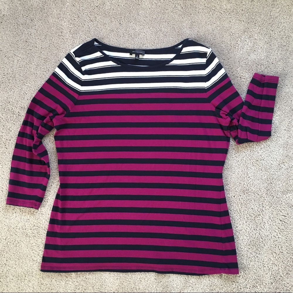 The Limited Striped Boat Neck Tee size XL